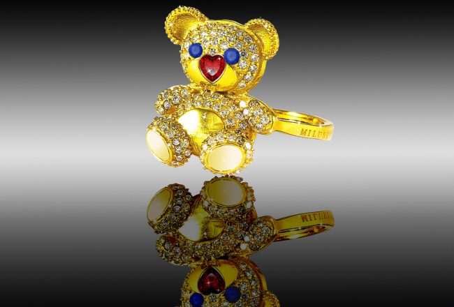 ring silver teddy bear milusi